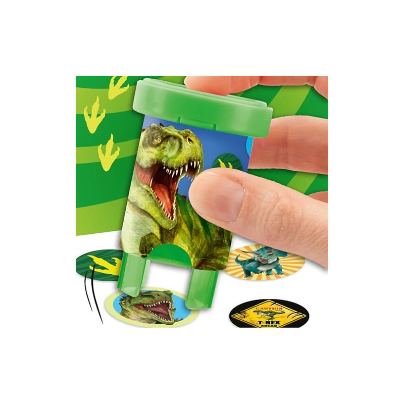 Depesche 13349 Dino World Stamper Set for Stamping Dinosaur Stickers,
