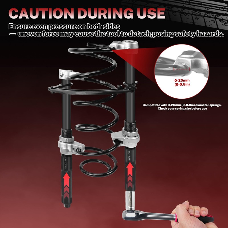 BILITOOLS 2-Piece Coil Spring Compressor Tool Heavy Duty Macpherson Strut