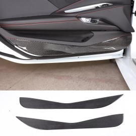 cartiangoUS Real Carbon Fiber Car Door Anti Kick Panel Cover For Corvette C8 2020-2025