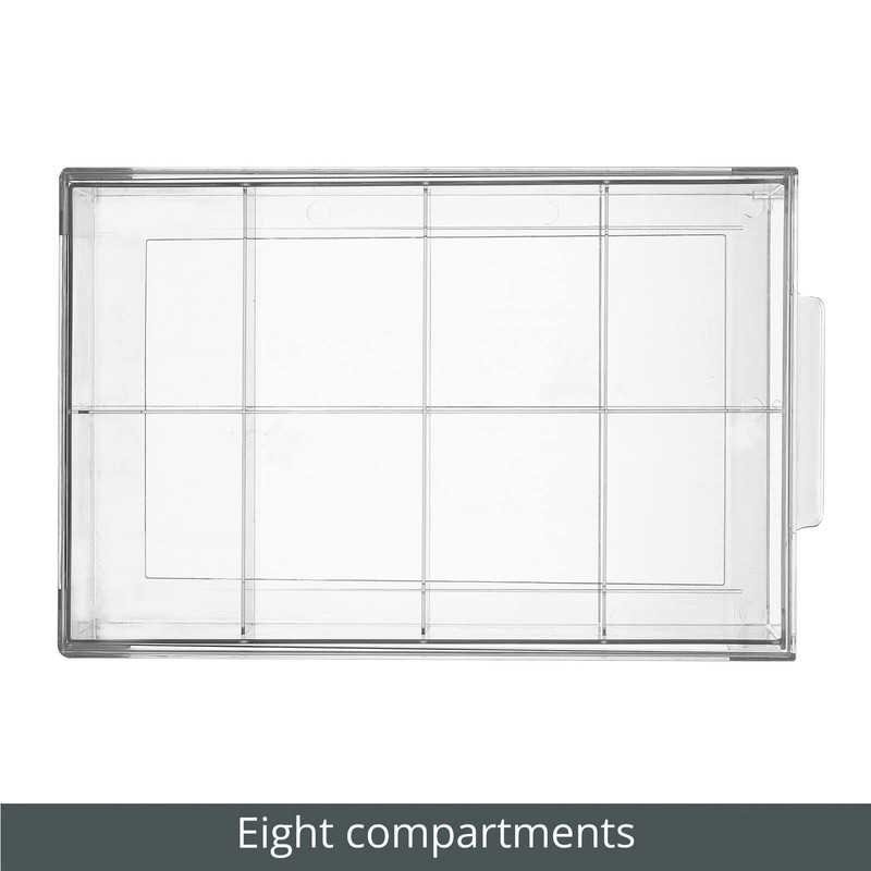 mDesign Plastic Kitchen and Pantry Organizer with Divided Drawer -
