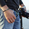 GAVU Natural Stone, Stainless Steel, Yin Yang Power Stone Bracelet,