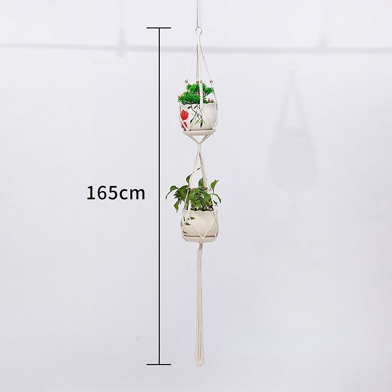 WeedGuard Outdoor Plant Hanger Macrame – Handcrafted Knotted Lifting Rope