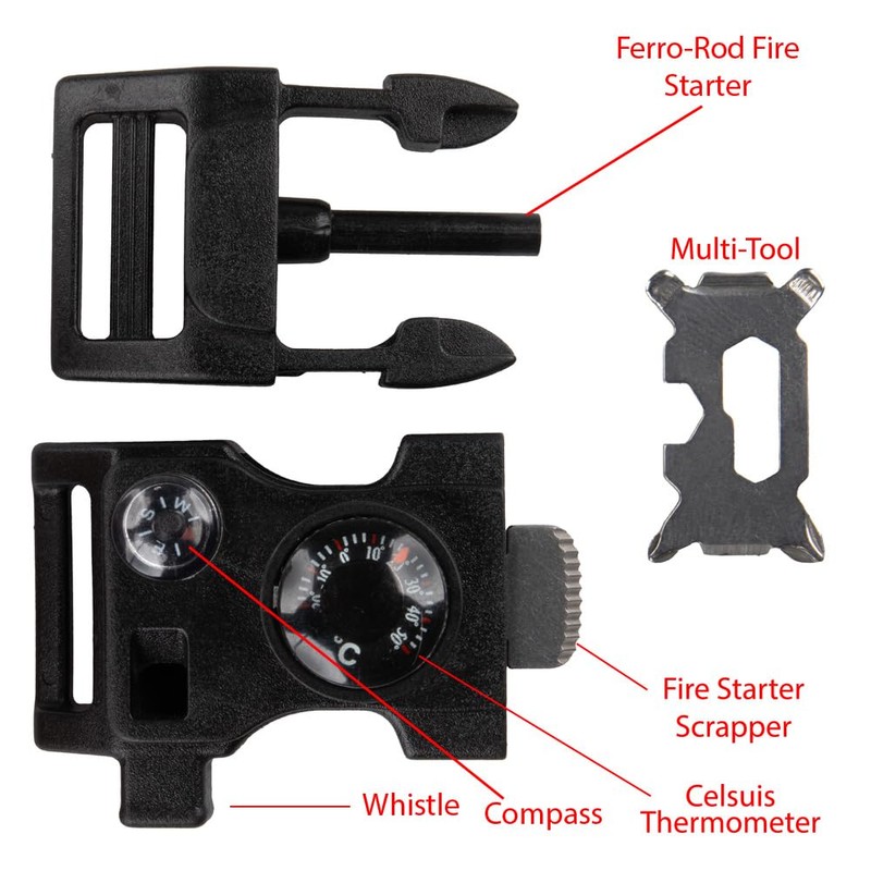 Paracord Planet Multitool Buckle – 7 Tools in 1 –