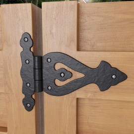 Renovators Supply Manufacturing Black Wrought Iron Door Hinge 5 Inch RSF Finish Barn Door Hinges Pack of 2