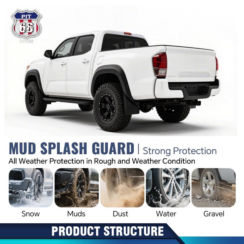 PIT66 Mud Flaps Splash Guards Mudguards Mudflaps, Compatible with 2005-2015