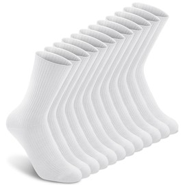 YSense 6 Pairs Women's Crew Socks Cute Aesthetic Cotton Neutral Slouch Socks for Athletic, Boot, Casual Girls