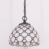 Small Tiffany Pendant Light Stained Glass Plug in Hanging Lamp