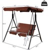 SILKYDRY 2-Person Outdoor Patio Swing Chair, Adjustable Canopy Porch Swing