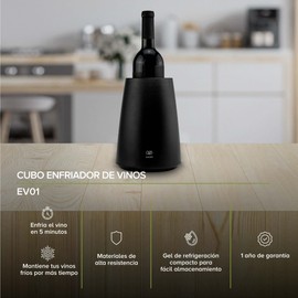 AVERA Cubo Enfriador de Vinos, No Necesita Hielos, Regalo para Toda Ocasión, Diseño Vanguardista, Enfría Rápidamente para Tus Fiestas, Hogar, Cocina EV01
