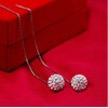 Sterling Silver Crystal Ball Beads Tassel Ear Stud Threader Drop
