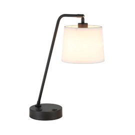 XiNBEi Lighting Black Table Lamp, Bedside Lamps with USB Port Industrial Adjustable Shaded Desk Lamps for Home Office Nightstand Bedroom Living Room XB-TL282-MB