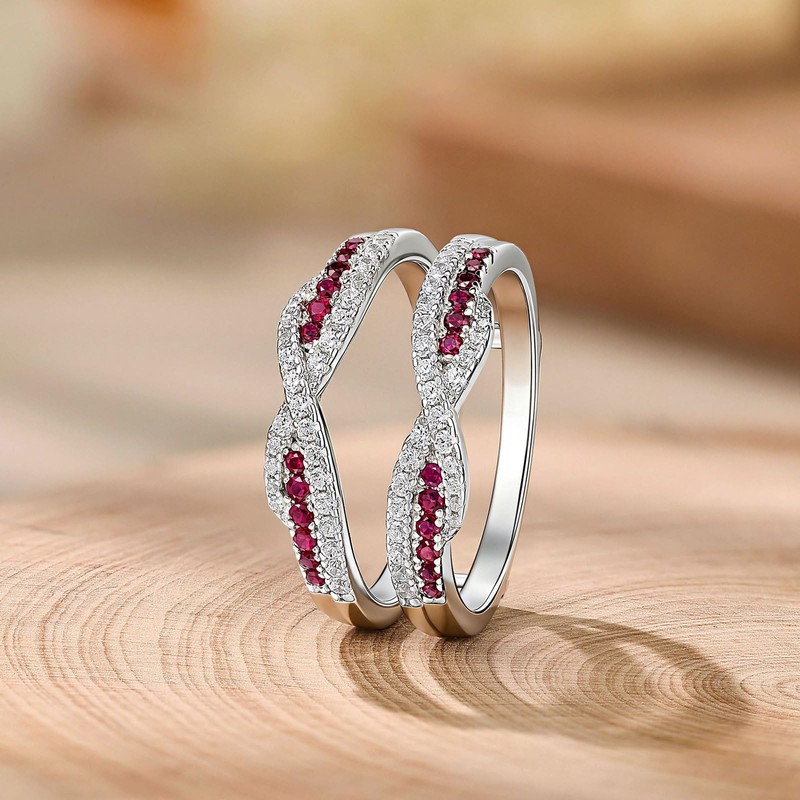 SHELOVES Ruby White CZ Ring Enhancer for Engagement Ring Wedding