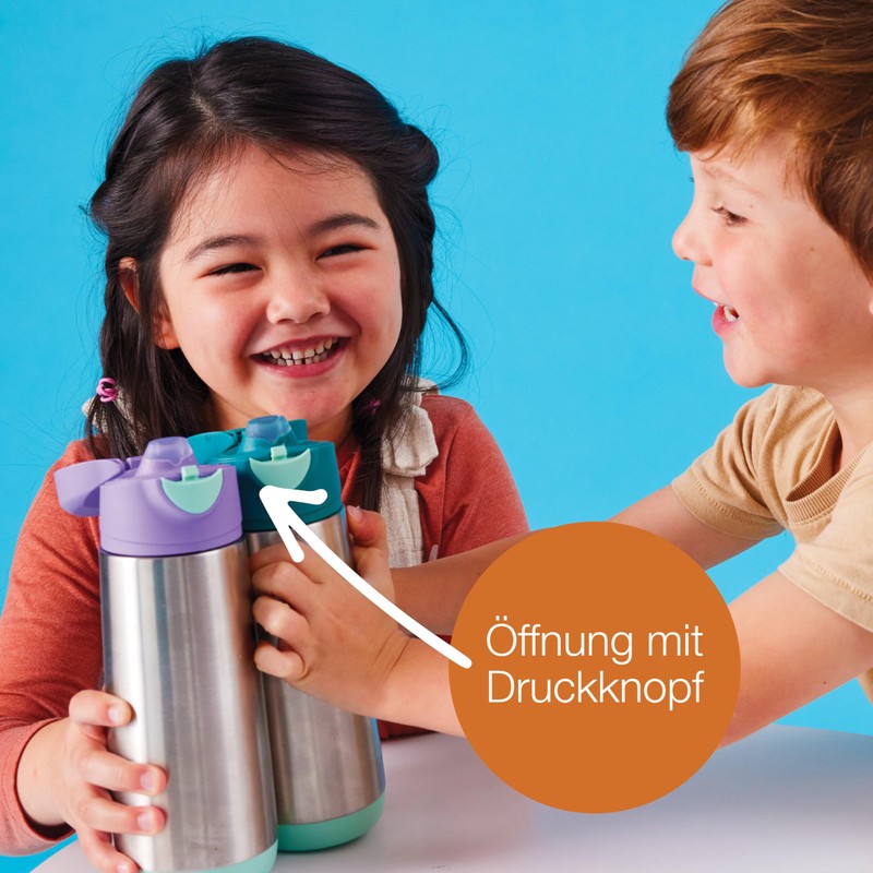 b.box Insulated spout water bottle for children, tilting and drinking,