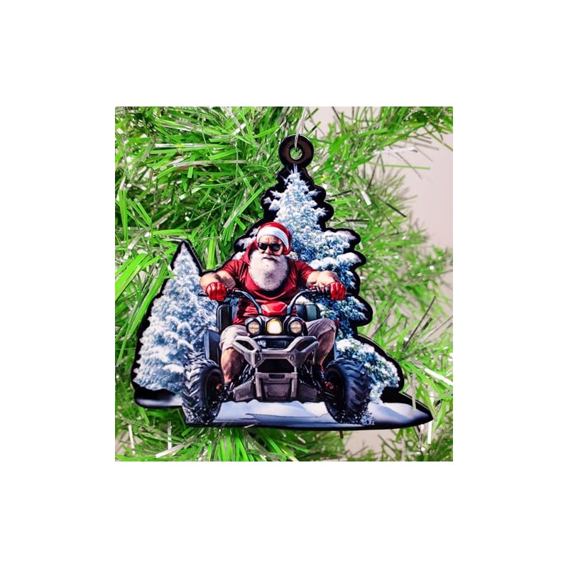 Generic Santa Claus ATV Four Wheeler Quad Ornament