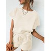 Tankaneo Womens Loungewear Set Short Sleeve Tops and Shorts 2