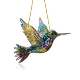 Feelorna Hummingbird Suncatcher, Fashion Humming Bird Sun Catcher for Windows Hanging, Acrylic Spirit Birds Indoor Outdoor Decoration, Colorful Hummingbird Ornament for Bird Lovers (Colorful)