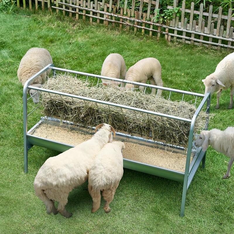 VEVOR 2 in 1 Livestock Hay Feeder, 80-Gallon Capacity, 59"