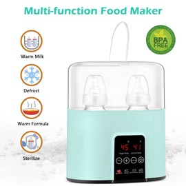 Bizcasa 4-in-1 Bottle Warmer, Baby Bottle Warmer for Baby Bottles, Baby Steriliser for Baby Bottles, Baby Food Warmer, Quick Heating, Defrosting and Keeping Warm with LCD Display (Green)