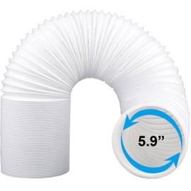 YinNorth 80" Length 5.9 Inch Diameter Portable Air Conditioner Hose Exhaust Vent AC Hose Counter-Clockwise Thread Tube Universal Replacement Compatible with Haier, LG, Delonghi and More