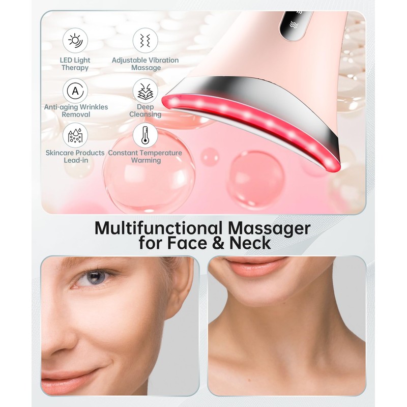 Dopsikn 7 Color Light Therapy Facial Massager with Adjustable Vibration