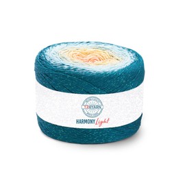 Harmony Light Gradient Yarn Cotton Acrylic Glitter Blend,Soft Lightweight Sport Weight Glitter Yarn for Crochet, Knitting, Baby Blankets, Shawls,Summer Projects 1 Fine - 2x260g / 2x1094 yd (123270)