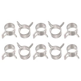 uxcell 50pcs 8mm Spring Band Type Action Fuel/Silicone Vacuum Hose Pipe Clamp Low Pressure Air Clip Clamp, Nickel Plated