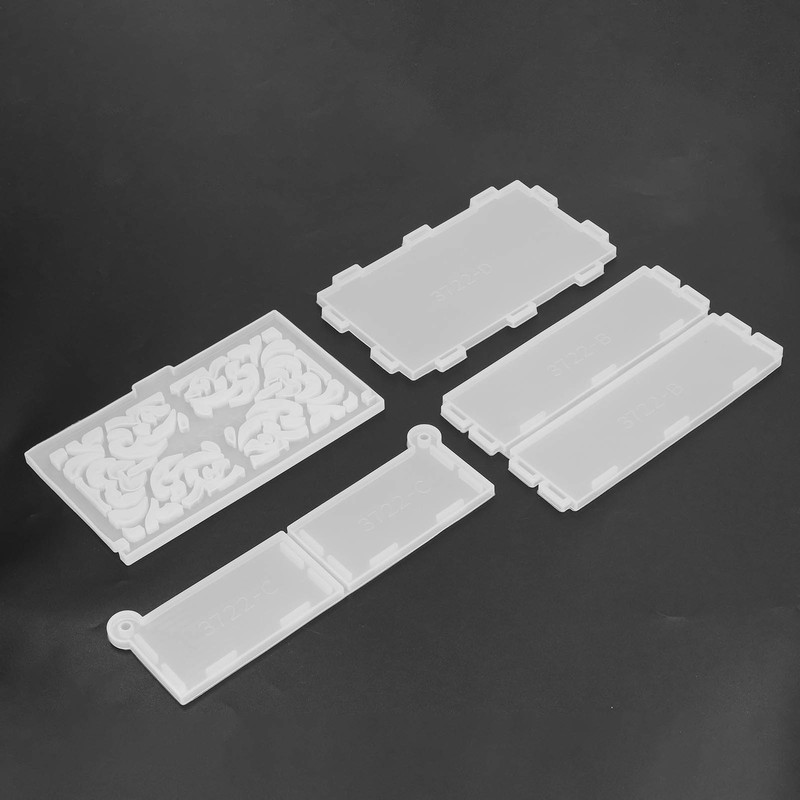 4pcs Storage Box Resin Mold DIY Production Patterned Hollow Flip