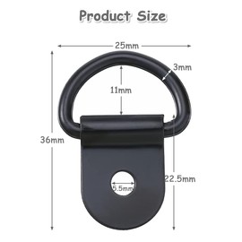 YUTOU Pack of 20 D Construction Ring Lashing Eyelets Stainless Steel 36 x 25 mm D Ring Lashing Ring Ring D Belt Holder Foldable with Load 100 kg for Loads Securing in Cars, Kayaks and Trailers