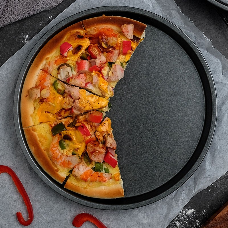 2Pcs Non Stick Pizza Pan Deep Thickened Carbon Steel Baking