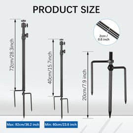 Acuxiaza Trail Camera Stand Mount Ground Holder Stainless Steel Trail Camera Mount Game Camera Mount 360-Degree Adjustable Ground Stand for Trail Cameras Solar Panels