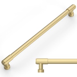 Amerdeco 10 Pack Brushed Gold Cabinet Pulls 10 Inch(254mm) Hole Center Drawer Pulls Cabinet Hardware Kitchen Cabinet Handles for Bathroom ZH0075