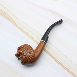 Pipa Tubo de Resina de león Chimenea Filtro Doble Tubos Largos para Fumar Hierba Tubo de Tabaco Cigarro Narguile Grinder Boquilla de Humo