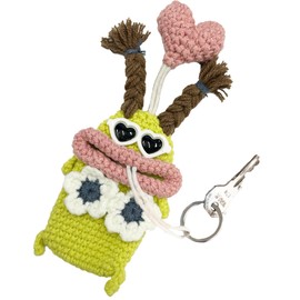 macaroni edge mascot key case monster key holder key holder key storage Korean miscellaneous goods handmade, Vacanskharasi
