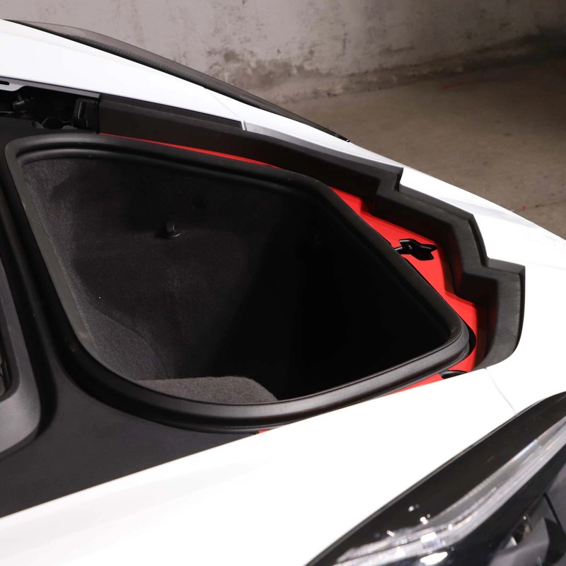 autopart2021 Red Front Trunk Bezel Gloss Stainless Plate Trim For