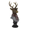 MAISONICA Man Deer Stag Bust Ornament - Cool Male Grey