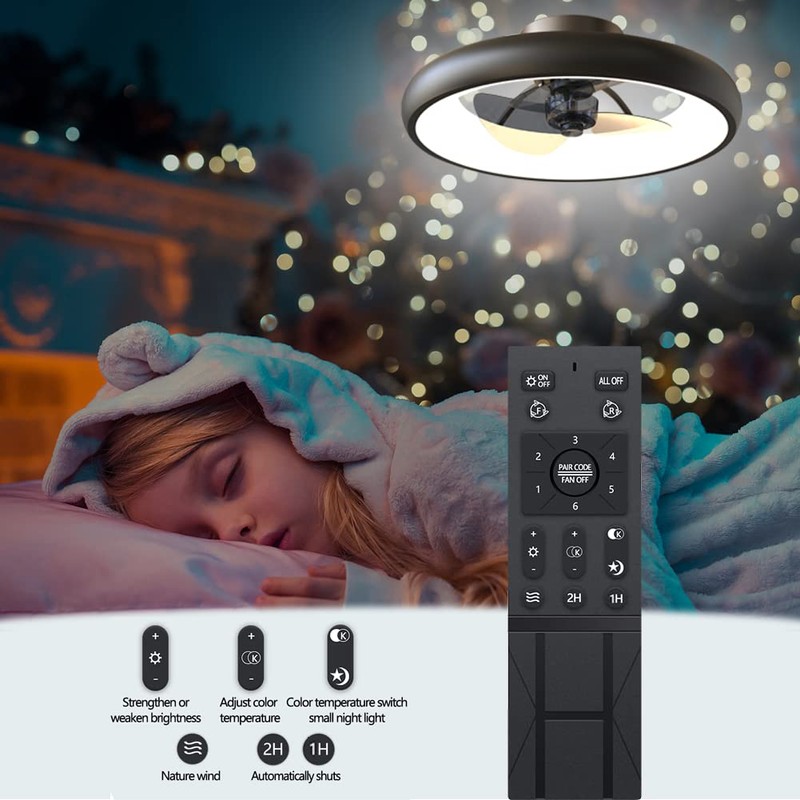 CIKASS Ceiling Fan with Lights Dimmable LED Reversible Blades Timing
