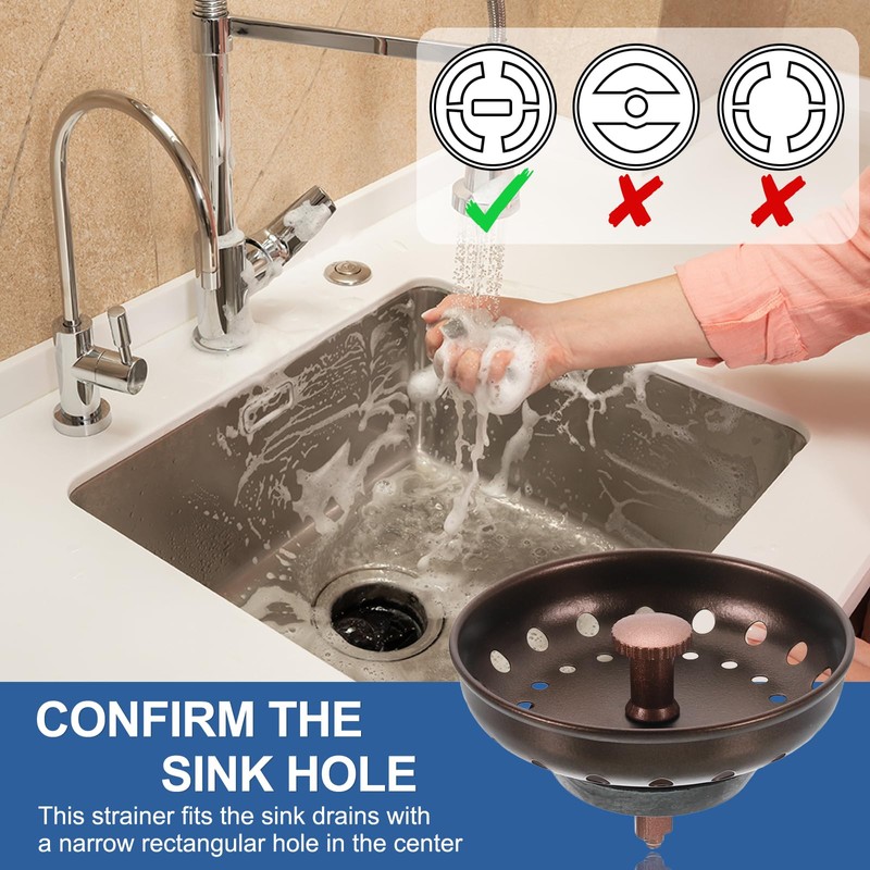 uxcell 9 Pcs Kitchen Sink Drain Strainer Red Bronze, Stainless