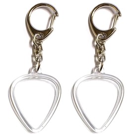 【GUANGUAN】Pick Keychain 【2-Piece Set】 Pick Storage Case 32×26mm Teardrop Shape Keychain Ring for Club Activities, Otaku Activities, Souvenirs