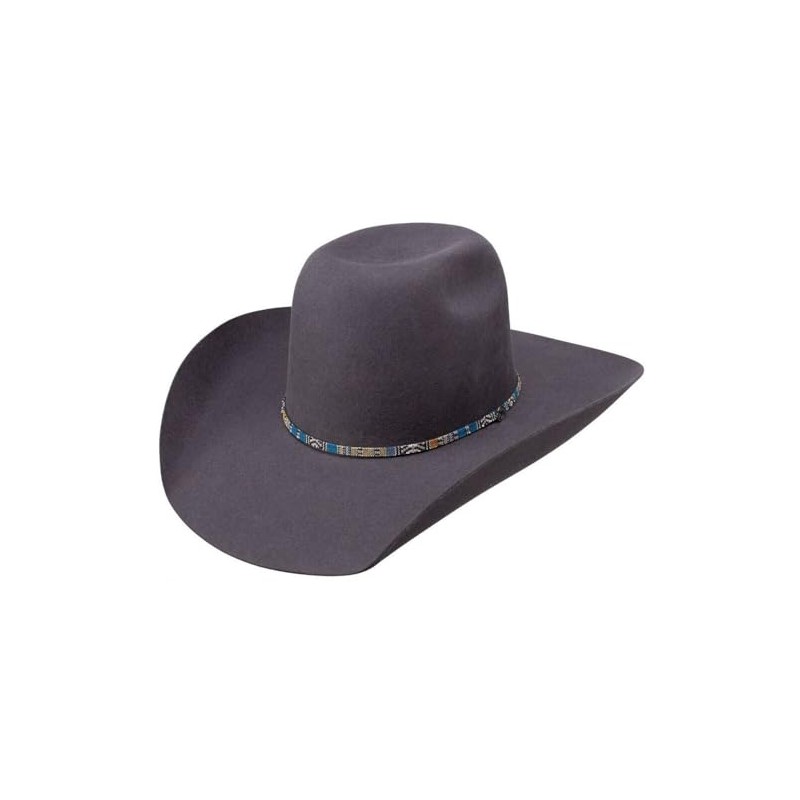 RESISTOL Men's Grey 6X Hooey Silver Smoke Wool Felt Western