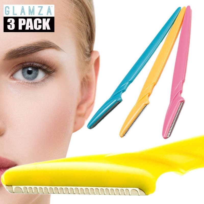 Glamza No Flick 3 Pack Eyebrow Brow Shaper Razor &
