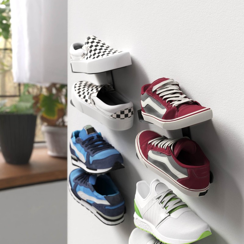 Mobilefox Sneaker Wall Mount Shoe Shelf Floating Wall Mount Shoe