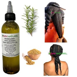 Rosemary Fenugreek Hair Growth oil - Long Hair - Thick Hair - Hair Growth - Ayurverdic Hair growth oil - Rosemary Hair Oil - Hibiscus Hair growth oil - Indian Hair Growth oil - Chebe Hair Growth Oil Organic - Herbal Haircare Moisturizing Peppermint - Siz