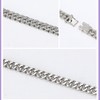 2Pcs Cuban Link Chain Rhinestone Necklace Bracelet Set Gift for