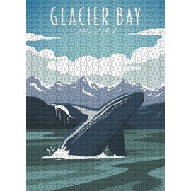 Jigsaw Puzzles 1000 Pieces for Adults Humpback Whale in Glacier Bay National Park Premium Wooden Perfect Interlocking Clear Printing