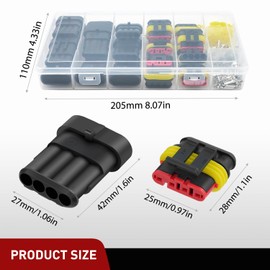 Nilight 180PCS 4 Pin Electrical Connector ‎Plug Male Female Terminal Wire Waterproof Connectors 4 Way Automotive Connect Set for Car Truck Motorcycle Marine Boat 10 Sets