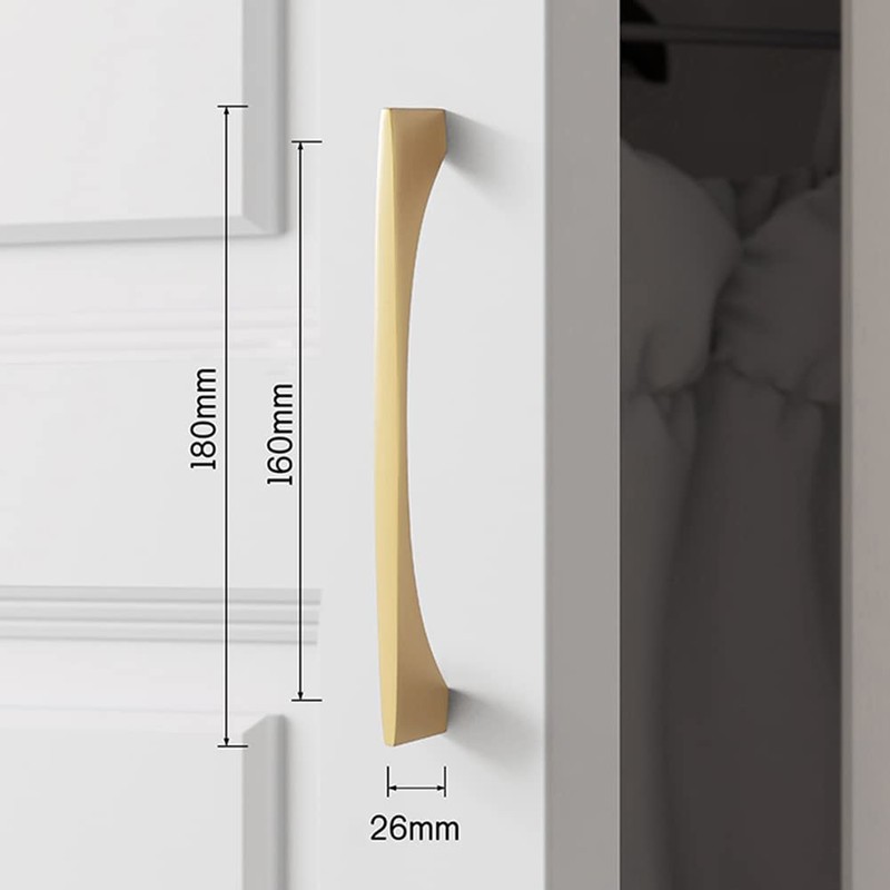 Myxekllo 4 Pack Gold Cabinet Drawer Pulls, Brushed Brass Pulls