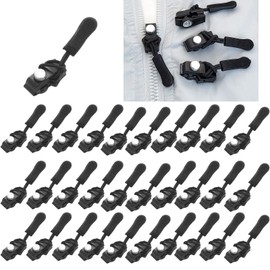 Zip Repair Set, Smavles Zip Black Fix Zip Puller, Zip Puller Replacement, Universal Zip for Jacket, Backpack, Luggage, Sleeping Bag, 30 Pieces