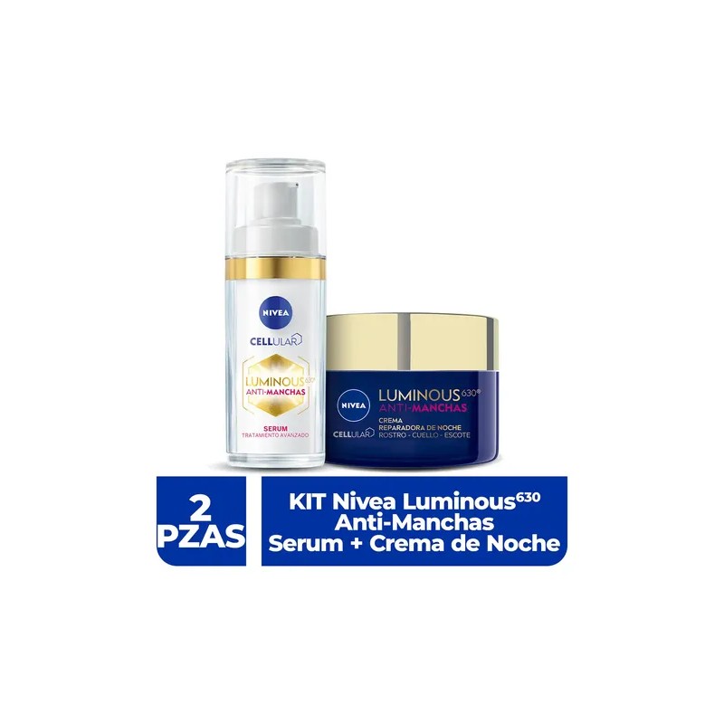 Kit - Nivea Luminous 630 Antimanchas Serum Crema De Noche