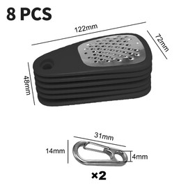6 PCS Portable Kitchen Gadget, Kitchen Gadgets Set Space Saving with 2 Pieces Carabiner, Multifunctional Fruit Peeler, Grater, Peeler, Pizza Cutter, Large Grinder, Stainless Steel Camping Accessories