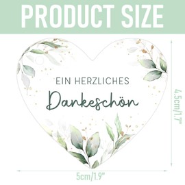 50 Stück Dankeschön Geschenke Anhänger, 5CM Herzförmige Papieretiketten mit 10m Juteschnur, Herz Eukalyptus Tags für Hochzeit, Geburtstag, Babyparty, Taufe, Gastgeschenke (50)